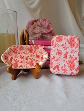 A New Day Pink & Coral Cherub Toile 2 Piece Set